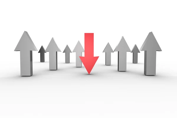 Rote und graue Pfeile zeigen nach oben — Stockfoto