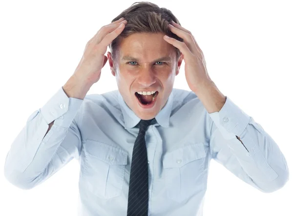 Empresário stressado a gritar — Fotografia de Stock