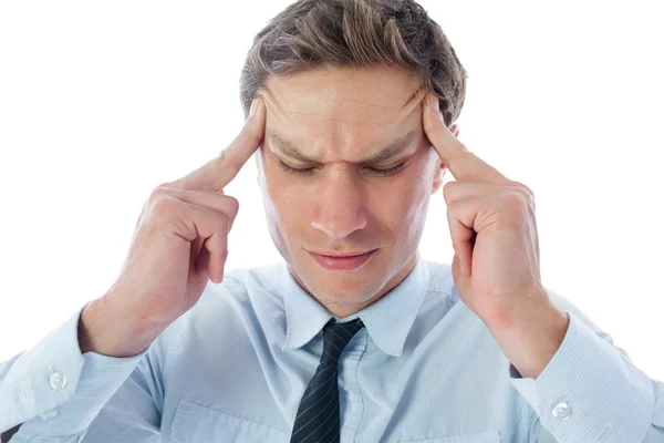 Affärsman med huvudvärk — Stockfoto
