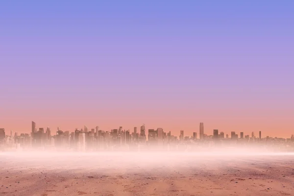Cityscape no horizonte — Fotografia de Stock