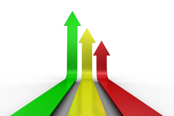 Colourful arrows pointing up — Stock Photo, Image