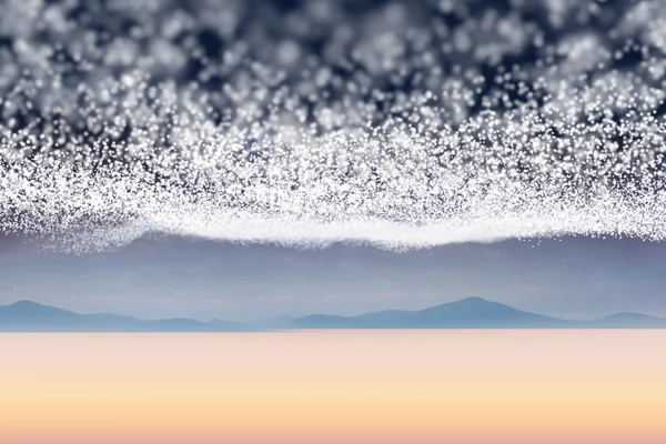 Heldere sterren van energie over landschap — Stockfoto