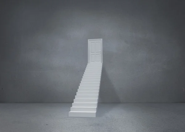 Tür am oberen Ende der Treppe geschlossen — Stockfoto