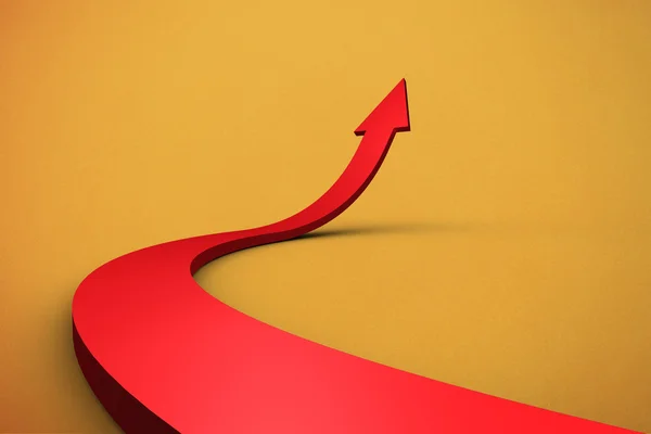 Red arrow pointing up — Stock Photo, Image