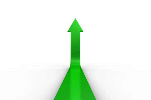 Green arrow pointing up — Stock Photo, Image