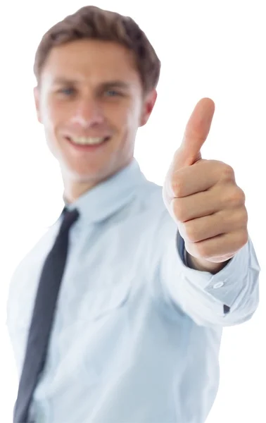 Businessman showing thumbs up — Stock Photo, Image