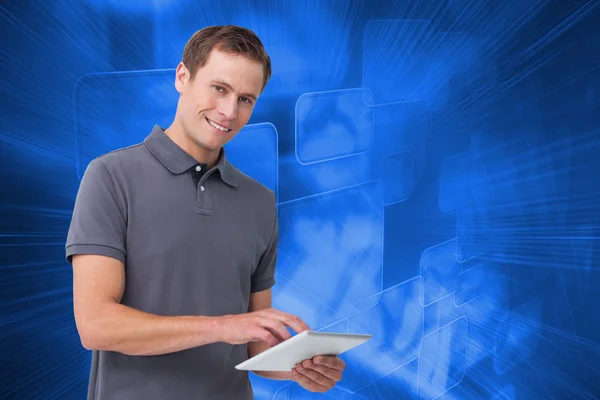 Man with tablet computer — Stock Photo, Image