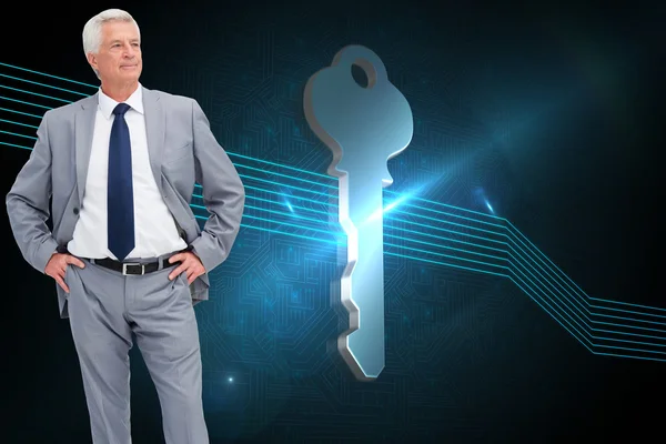 Man with hands on hips — Stock Photo, Image