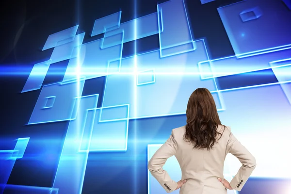 Businesswoman standing back to camera — Stock Photo, Image