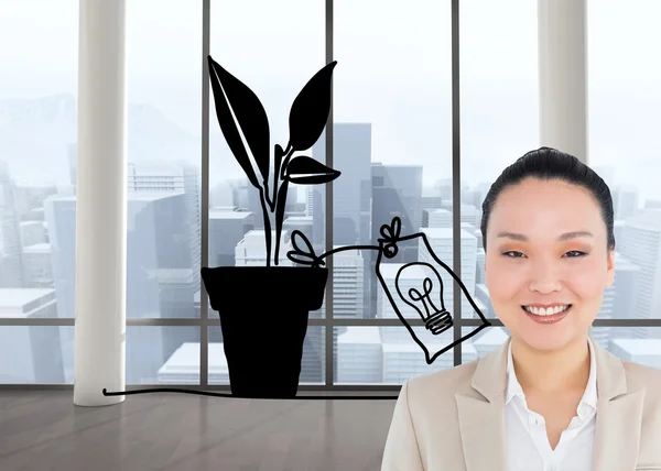 Glimlachende zakenvrouw in Aziatische — Stockfoto