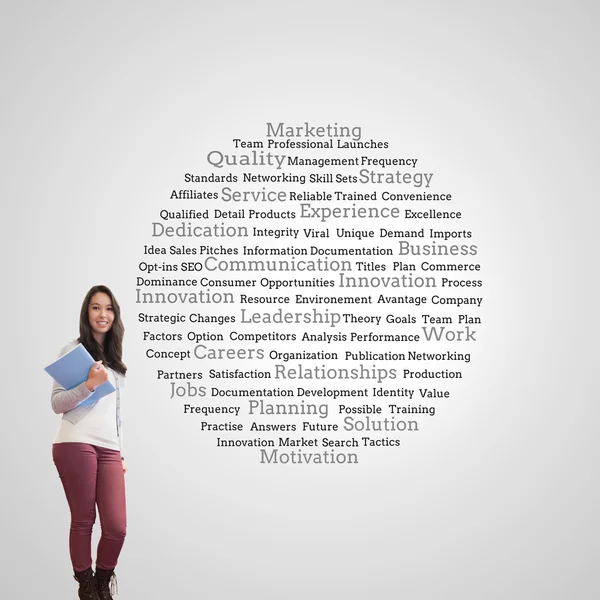 Student standing in a computer room — Stock Photo, Image