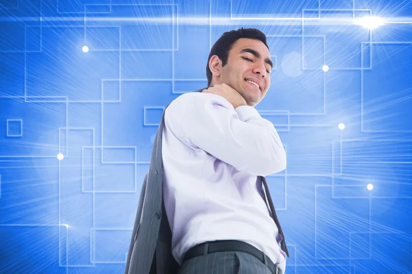 Immagine composita di un uomo d'affari sorridente in piedi — Foto Stock