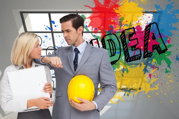 Architects with plans — Stock Photo, Image