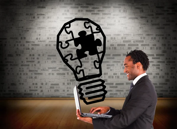 Businessman working on laptop — Stock Photo, Image