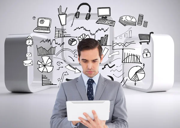 Businessman holding a tablet computer — Stock Photo, Image