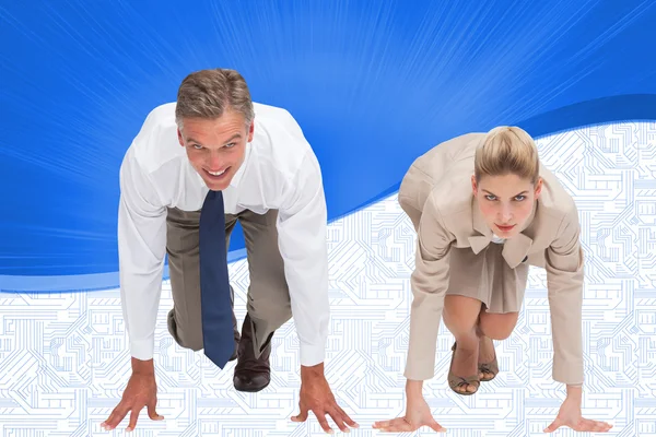 Business people ready to start race — Stock Photo, Image