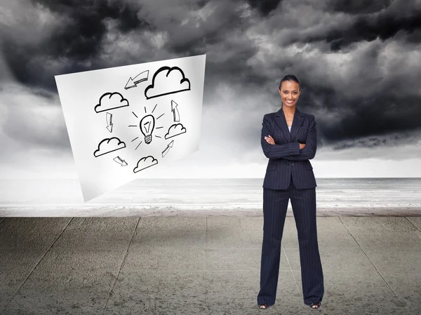 Confident businesswoman smiling at the camera — Stock Photo, Image