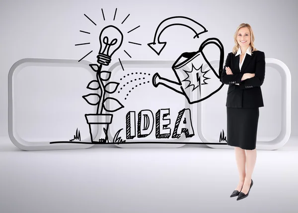 Confident businesswoman with folded arms — Stock Photo, Image