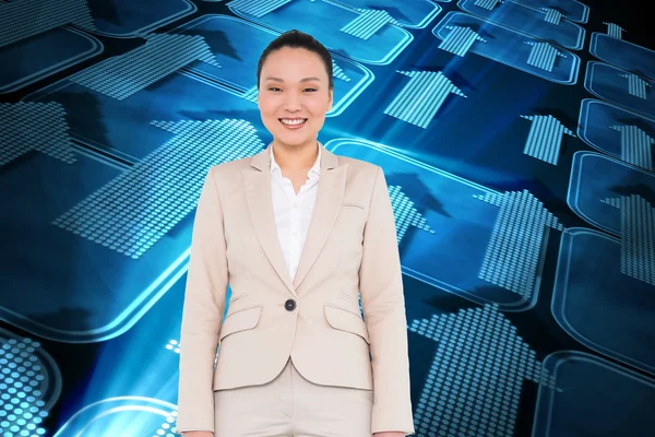 Composite image of smiling asian businesswoman — Stock Photo, Image