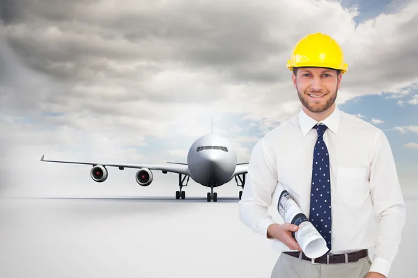 Cheerful young architect posing — Stock Photo, Image