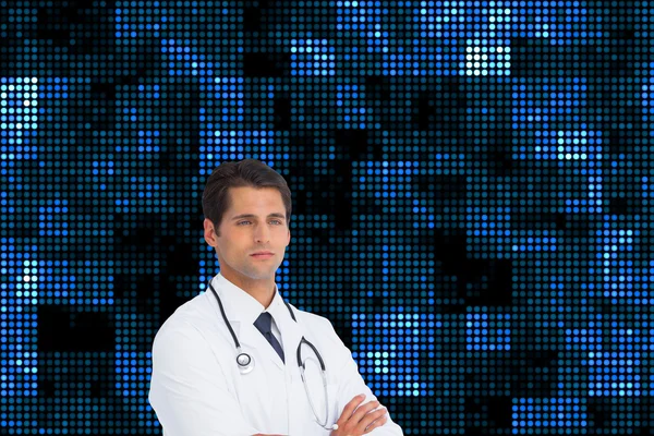 Serious doctor with arms crossed — Stock Photo, Image