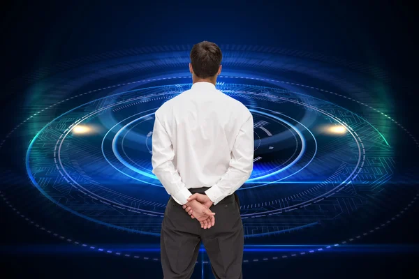 Composite image of businessman turning his back to camera — Stock Photo, Image