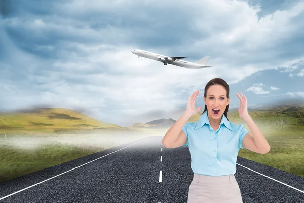 Surprised stylish businesswoman posing — Stock Photo, Image