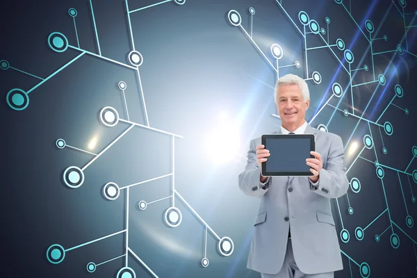 Composite image of boss showing a touch pad screen — Stock Photo, Image