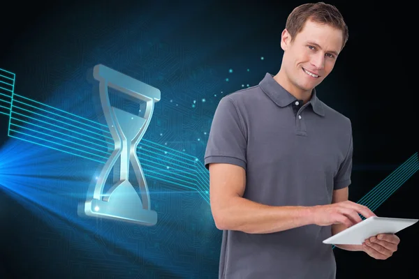 Man met tabletcomputer — Stockfoto