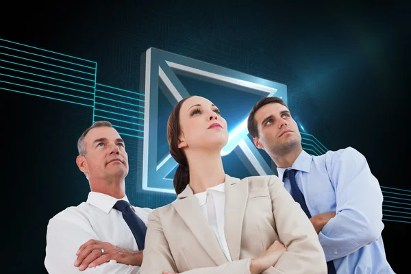 Serious work team posing together looking away — Stock Photo, Image