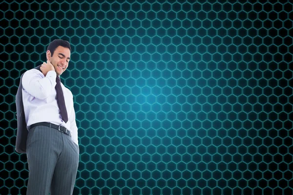 Composite image of smiling businessman standing — Stock Photo, Image