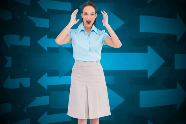 Surprised stylish businesswoman posing — Stock Photo, Image