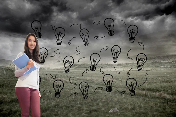 Student holding a fold — Stock Photo, Image