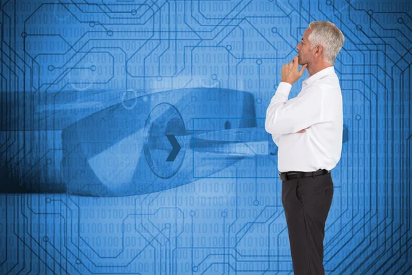 Thoughtful businessman posing — Stock Photo, Image