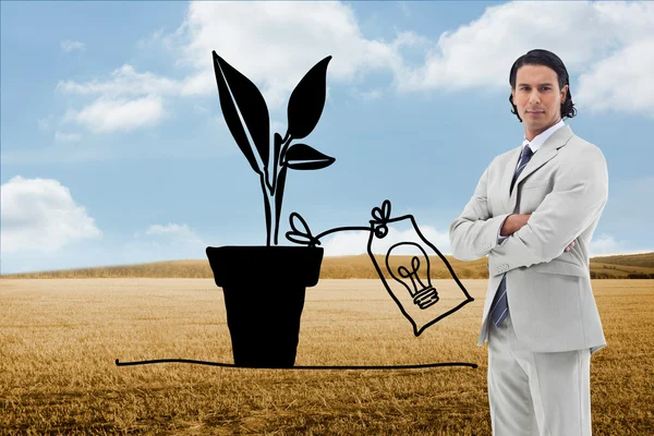 Serious office worker posing — Stock Photo, Image