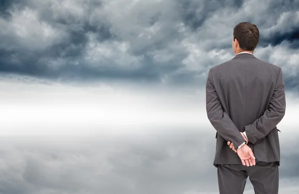 Rear view of classy businessman posing — Stock Photo, Image