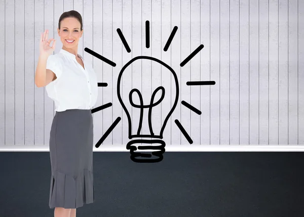 Businesswoman showing an okay gesture — Stock Photo, Image