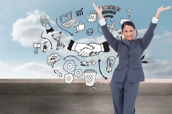 Animando a la mujer de negocios — Foto de Stock