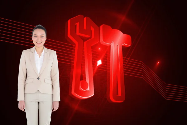 Composite image of smiling asian businesswoman — Stock Photo, Image