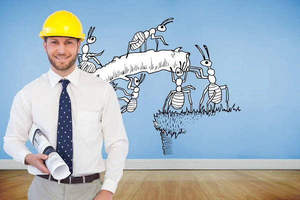 Cheerful young architect posing — Stock Photo, Image