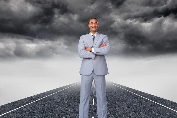 Assertive businessman on phone — Stock Photo, Image