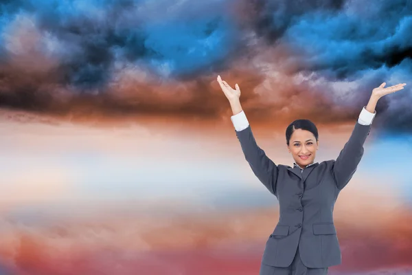 Animando a la mujer de negocios — Foto de Stock