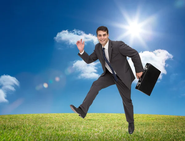 Alegre hombre de negocios en una furia — Foto de Stock