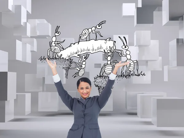 Animando a la mujer de negocios — Foto de Stock