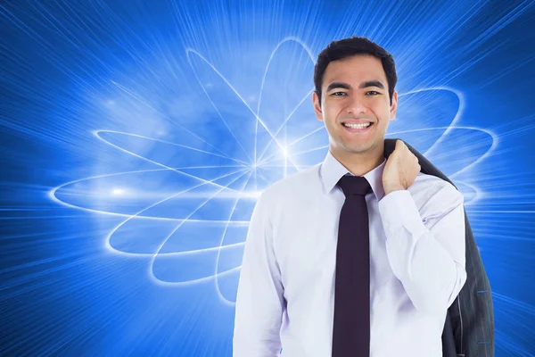 Imagem composta de homem de negócios sorridente de pé — Fotografia de Stock