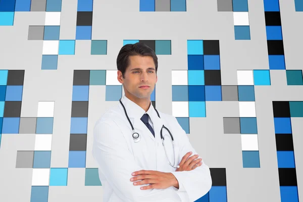 Serious doctor with arms crossed — Stock Photo, Image