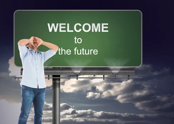 Composite image of shouting casual man standing — Stock Photo, Image