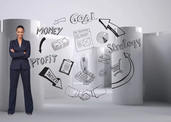 Confident businesswoman smiling at the camera — Stock Photo, Image