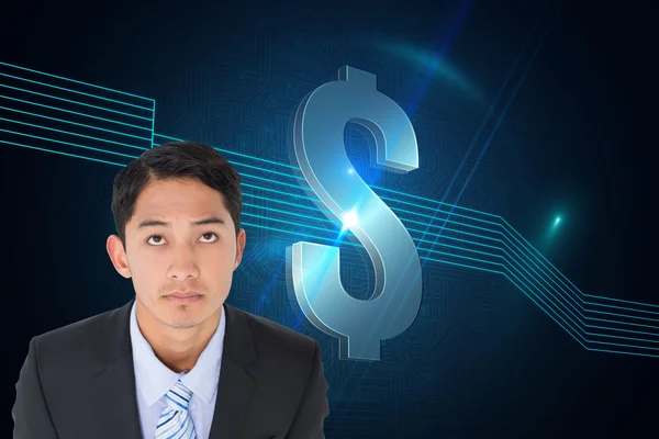 Verbundbild eines seriösen asiatischen Geschäftsmannes — Stockfoto