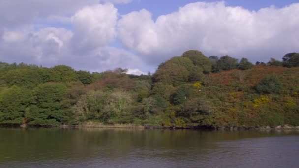 Barco de recreo en el agua — Vídeos de Stock